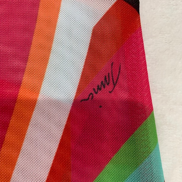 Trina Turk swoop fluted sleeve maxi coverup size medium new with tags pink green - Picture 14 of 14